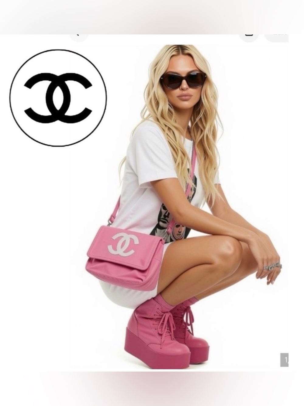 NEW Authentic Chanel GWP Pink terrycloth Crossbody